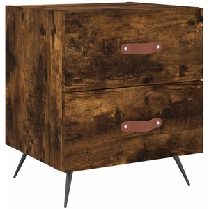 vidaXL Table de chevet chêne fumé 40x35x47,5 cm bois d’ingénierie pas cher