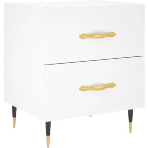vidaXL Table de chevet blanc 40x35x47,5 cm bois d’ingénierie pas cher