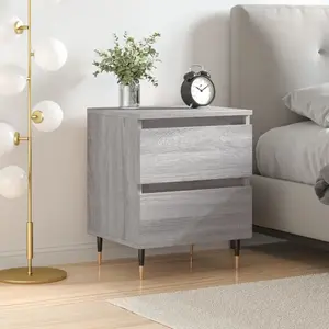vidaXL Table de chevet sonoma gris 40x35x50 cm bois d’ingénierie pas cher