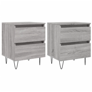vidaXL Tables de chevet 2 pcs sonoma gris 40x35x50 cm bois ingénierie pas cher