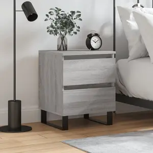 vidaXL Table de chevet sonoma gris 40x35x50 cm bois d’ingénierie pas cher