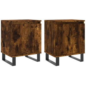 vidaXL Tables de chevet 2 pcs chêne fumé 40x30x50 cm bois d'ingénierie pas cher