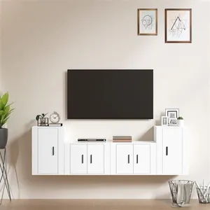 vidaXL Ensemble de meubles TV 4 pcs Blanc Bois d'ingénierieVendu parfnac-be