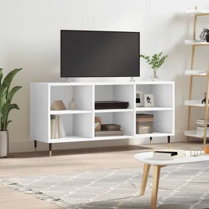 vidaXL Meuble TV blanc 103,5x30x50 cm bois d'ingénierie pas cher