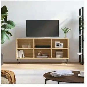 vidaXL Vidaxl Meuble Tv Chêne Sonoma 103,5x30x50 Cm Bois D'ingénierie pas cher