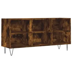 vidaXL Meuble TV chêne fumé 103,5x30x50 cm bois d'ingénierie pas cher