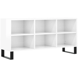 vidaXL Meuble TV blanc brillant 103,5x30x50 cm bois d'ingénierie pas cher
