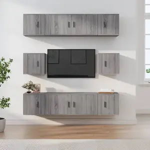 vidaXL Ensemble de meubles TV 8 pcs Sonoma gris Bois d'ingénierie pas cher