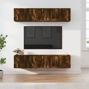 vidaXL Ensemble de meubles TV 6 pcs Chêne fumé Bois d'ingénierie pas cher
