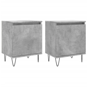 vidaXL Tables de chevet 2 pcs gris béton 40x30x50 cm bois d'ingénierie pas cher