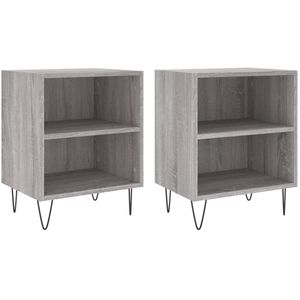 vidaXL Tables de chevet 2 pcs sonoma gris 40x30x50cm bois d'ingénierie pas cher