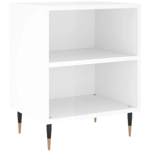 vidaXL Table de chevet blanc brillant 40x30x50 cm bois d’ingénierie pas cher