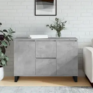vidaXL Buffet gris béton 104x35x70 cm bois d'ingénierie pas cher
