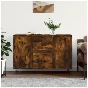 vidaXL Buffet chêne fumé 104x35x70 cm bois d'ingénierie pas cher
