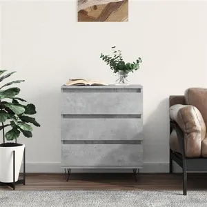 vidaXL Buffet Gris béton 60x35x70 cm Bois d'ingénierie pas cher