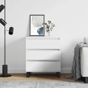 vidaXL Buffet Blanc 60x35x70 cm Bois d'ingénierie pas cher