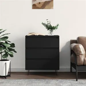 Comparateur de prix : vidaXL Buffet Noir 60x35x70 cm Bois d'ingénierie