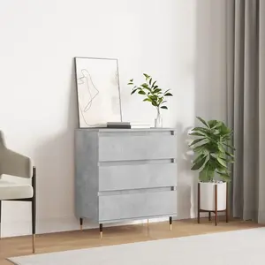 vidaXL Buffet Gris béton 60x35x70 cm Bois d'ingénierie pas cher