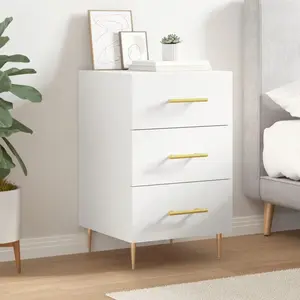 vidaXL Table de chevet blanc 40x40x66 cm bois d'ingénierie pas cher
