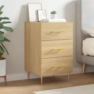 vidaXL Table de chevet chêne sonoma 40x40x66 cm bois d'ingénierie pas cher