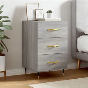 vidaXL Table de chevet sonoma gris 40x40x66 cm bois d'ingénierie pas cher