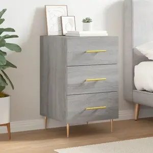 vidaXL Table de chevet sonoma gris 40x40x66 cm bois d'ingénierie pas cher