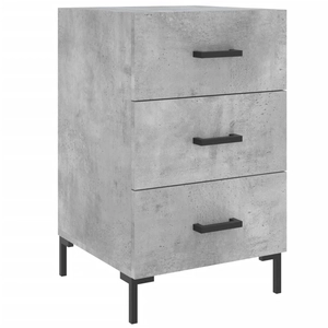 vidaXL Table de chevet gris béton 40x40x66 cm bois d'ingénierie pas cher