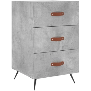 vidaXL Table de chevet gris béton 40x40x66 cm bois d'ingénierie pas cher
