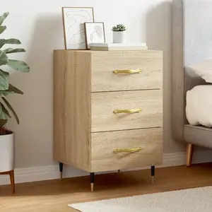 vidaXL Table de chevet chêne sonoma 40x40x66 cm bois d'ingénierie pas cher