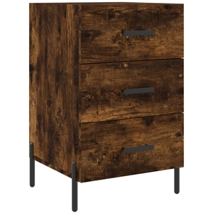 vidaXL Table de chevet chêne fumé 40x40x66 cm bois d'ingénierie pas cher