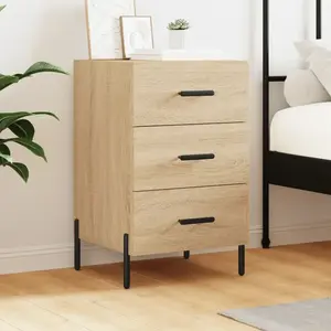 vidaXL Table de chevet chêne sonoma 40x40x66 cm bois d'ingénierie pas cher