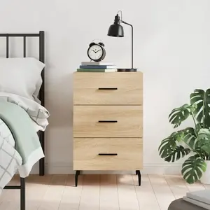 vidaXL Table de chevet chêne sonoma 40x40x66 cm bois d'ingénierie pas cher