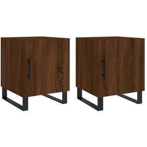 vidaXL Tables de chevet 2pcs chêne marron 40x40x50cm bois d'ingénierie pas cher