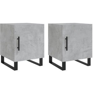 vidaXL Tables de chevet 2 pcs gris béton 40x40x50 cm bois d’ingénierie pas cher