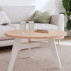vidaXL Dessus de table Ø80x2,5 cm rond bois massif de hêtre pas cher