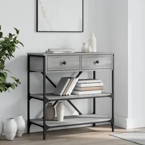 vidaXL Table console sonoma gris 75x34,5x75 cm bois d'ingénierie pas cher