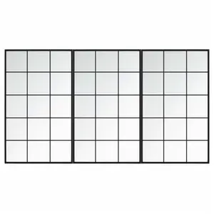 Comparateur de prix : vidaXL Miroirs muraux 3 pcs noir 100x60 cm métal