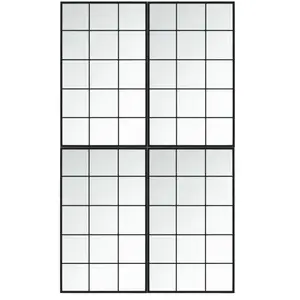 Comparateur de prix : vidaXL Miroirs muraux 4 pcs noir 100x60 cm métal