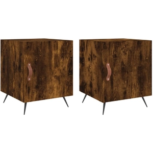 vidaXL Tables de chevet 2 pcs chêne fumé 40x40x50 cm bois d'ingénierie pas cher
