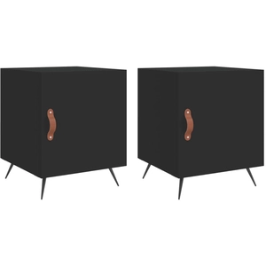 vidaXL Tables de chevet 2 pcs noir 40x40x50 cm bois d’ingénierie pas cher
