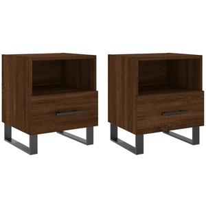 vidaXL Tables de chevet 2 pcs chêne marron 40x35x47,5 cm pas cher