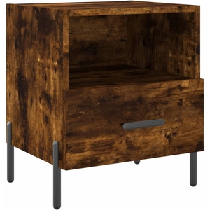 vidaXL Table de chevet chêne fumé 40x35x47,5 cm bois d ingénierie pas cher