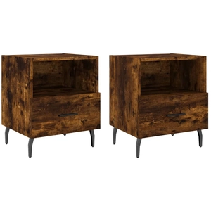 vidaXL Tables de chevet 2pcs chêne fumé 40x35x47,5cm bois d’ingénierie pas cher