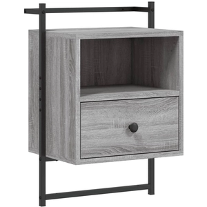 vidaXL Table de chevet murale sonoma gris 40x30x61cm bois d'ingénierie pas cher