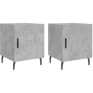 vidaXL Tables de chevet 2 pcs gris béton 40x40x50 cm bois d’ingénierie pas cher