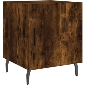 vidaXL Table de chevet chêne fumé 40x40x50 cm bois d'ingénierie pas cher