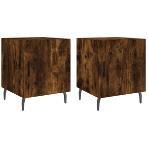 vidaXL Tables de chevet 2 pcs chêne fumé 40x40x50 cm bois d'ingénierie pas cher