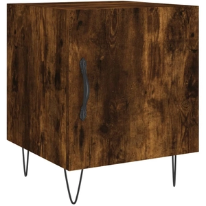 vidaXL Table de chevet chêne fumé 40x40x50 cm bois d'ingénierie pas cher