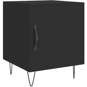 vidaXL Tables de chevet 2 pcs noir 40x40x50 cm bois d’ingénierie pas cher