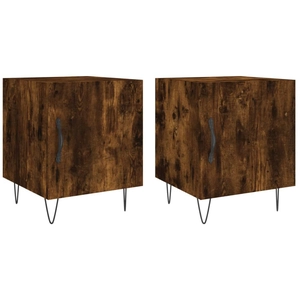 vidaXL Tables de chevet 2 pcs chêne fumé 40x40x50 cm bois d'ingénierie pas cher